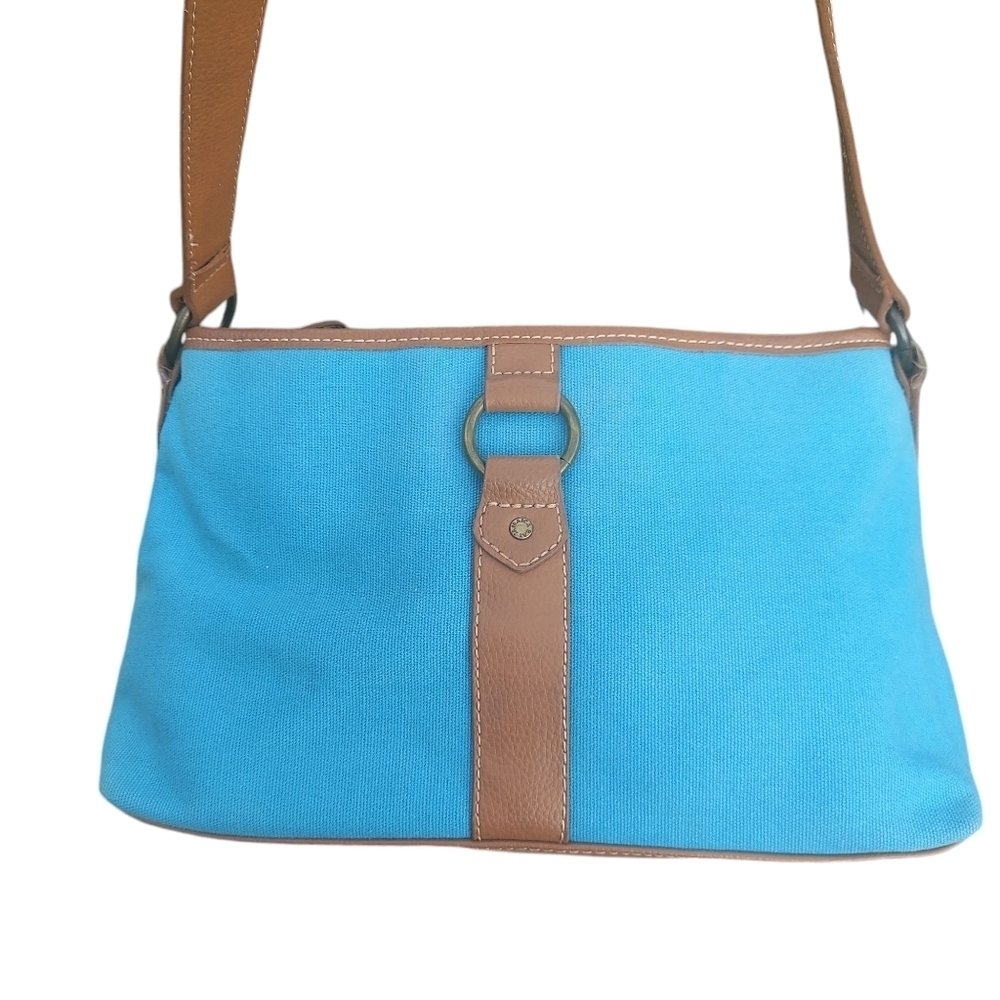 Jamaica Bay Teal Canvas Shoulder Bag - Picture 2 of 15